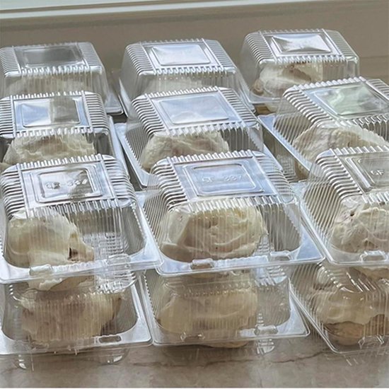 DZOZO 10 stuks transparante taartdozen - Vierkante kunststof geschenkdoos van 12,7 cm - Presentatiedozen voor snoep, chocolade, desserts DZOZO 10 stuks transparante taartdozen - Vierkante kunststof geschenkdoos van 12,7 cm - Presentatiedozen voor snoep, chocolade, desserts