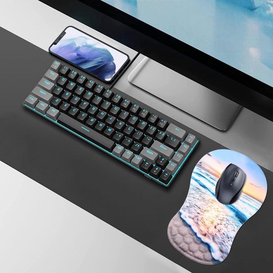 Tapis De Souris En Cuir Avec Repose-poignet Ergonomique En Mousse à Mémoire De Forme Avec Base En Caoutchouc Antidérapant, Durable, En Voyage,Marron