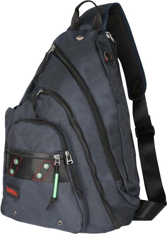 FANDARE Retro Chest Pocket Canvas Shoulder Bag Men's Sports Bag Backpack Shoulder Bag Daypacks Large Sling Bag for Outdoor Travel Hiking Cycling Mountaineering Travel Durable Black,Green,Large,Retro
