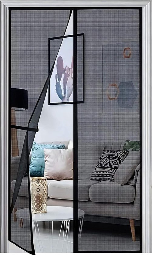 Panngu Magnetisch Horren Gordijn 130x220cm - Muggenwerend Zwart Deurscherm