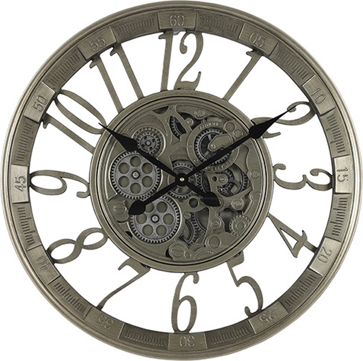 Countryfield Wandklok Eichstedt metaal Ø55CM antiek zilver