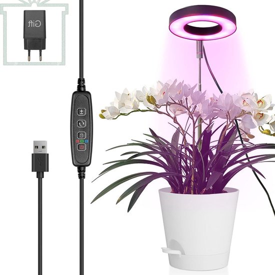 Foto: Full spectrum 10 niveaus helderheid instelbare led grow lamp met timer indoor planten groei licht 5v veilig voltage hoogte verstelbaar groeilamp