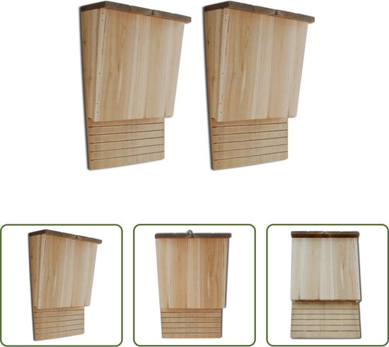 Foto: The living store vleermuizenkasten massief hout 22 x 12 x 34 cm slaapplaats voor vleermuizen