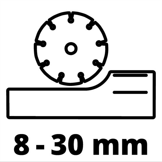 Einhell Muurfrees TC-MA 1300 - 1320 W - Ø125 mm - Groefdiepte 8-30 mm - Groefbreedte 8-26 mm - Stofafzuiging - Incl. 2x diamantslijpschijven