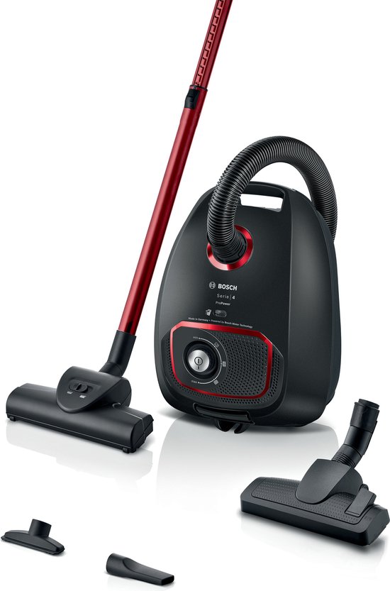 Bosch ProPower BGB41POW1 Serie 4 - Stofzuiger met zak - Zwart/Rood