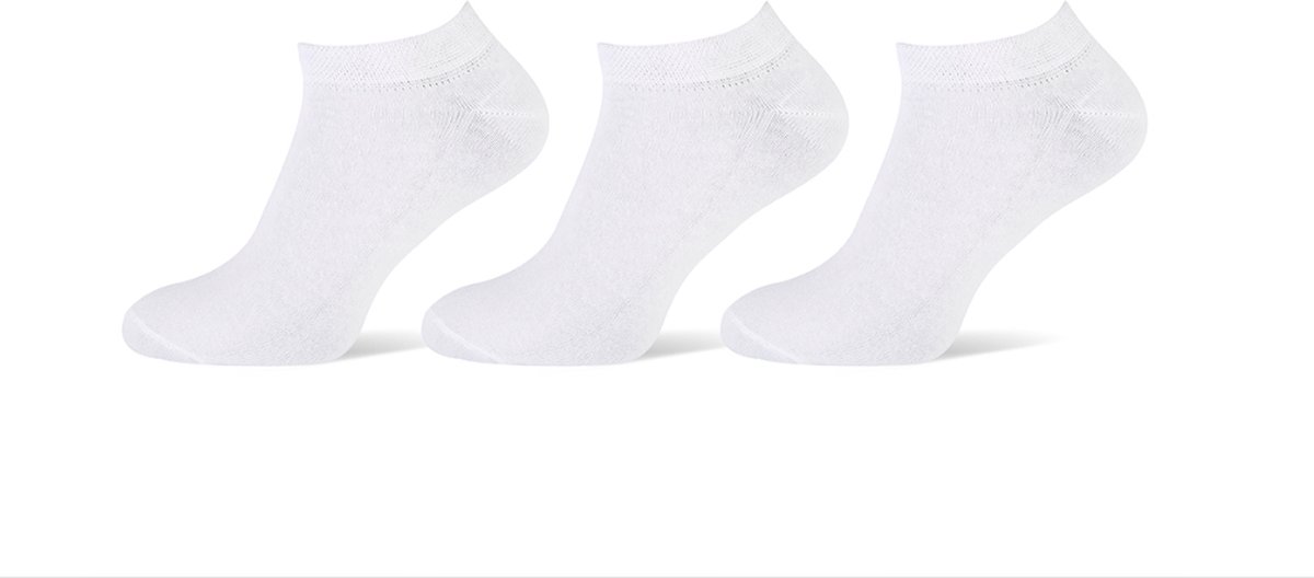 Pierre Cardin heren sneakersokken - 3 paar - uni wit