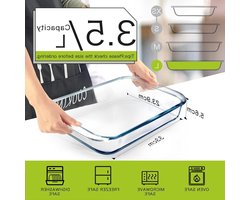 Ovenschaal voor oven - rechthoekige lasagneschotel - ovenbestendige bakken - braadpan (1pcs-l-35L)