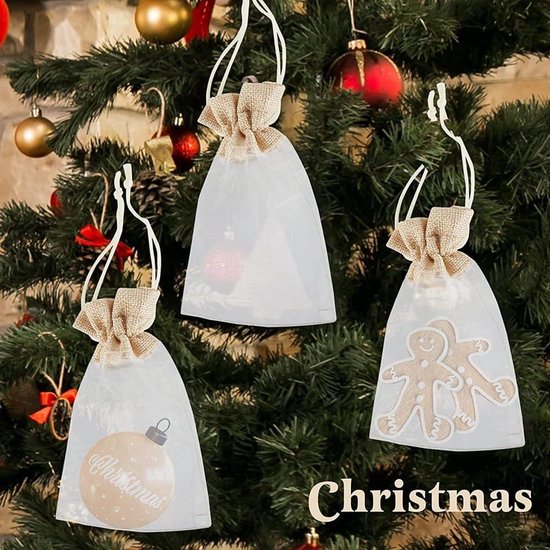 Allecto Plus - 50 stuks organza-geschenkzakjes met maanster en trekkoord - Voor het