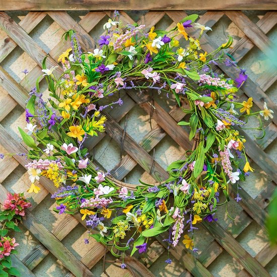 COLORSPEC Lavendel krans voor voordeur, 49 cm/18 inch kunstmatige lente