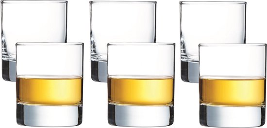 Verres à eau/verres à whisky Arcoroc - 12x pièces - transparent - 200 ml - Verres à boire