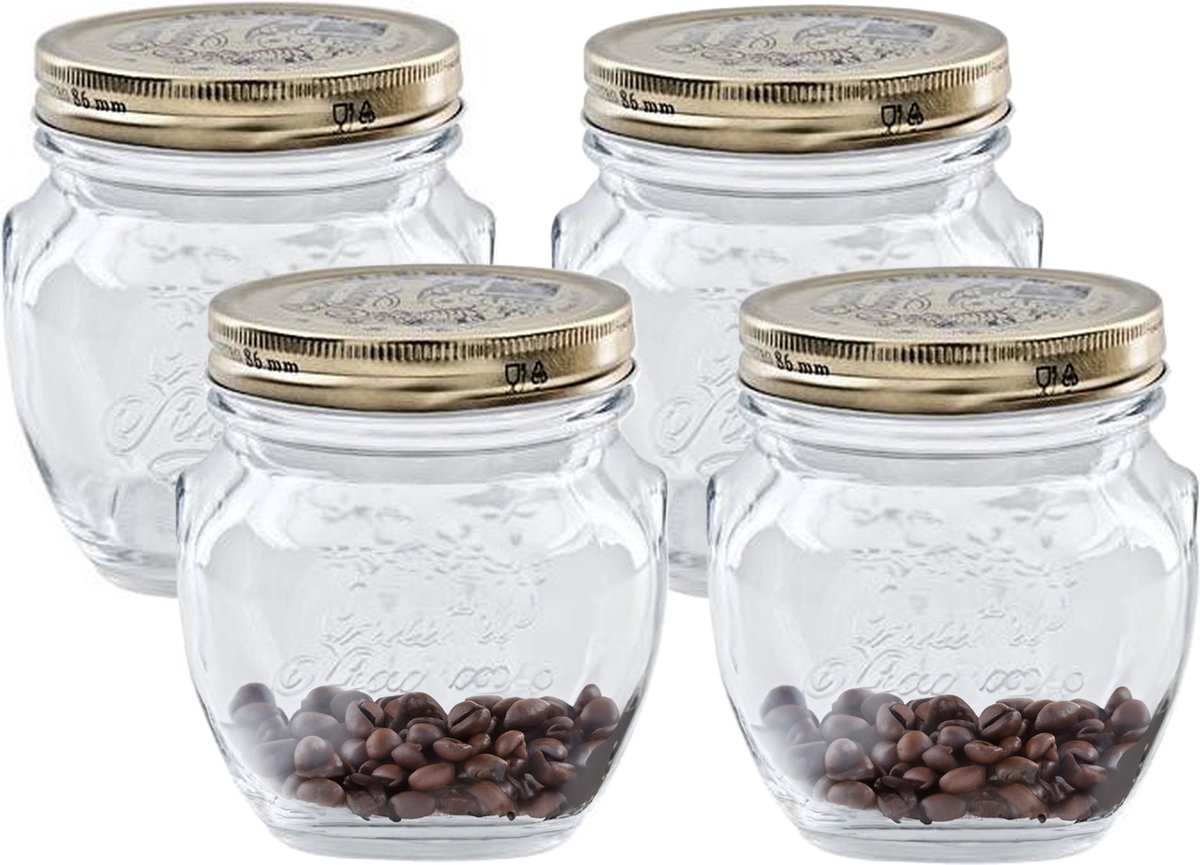 Bormioli Rocco Weckpot/inmaakpot - 4x - met schroefdeksel - 500 ml