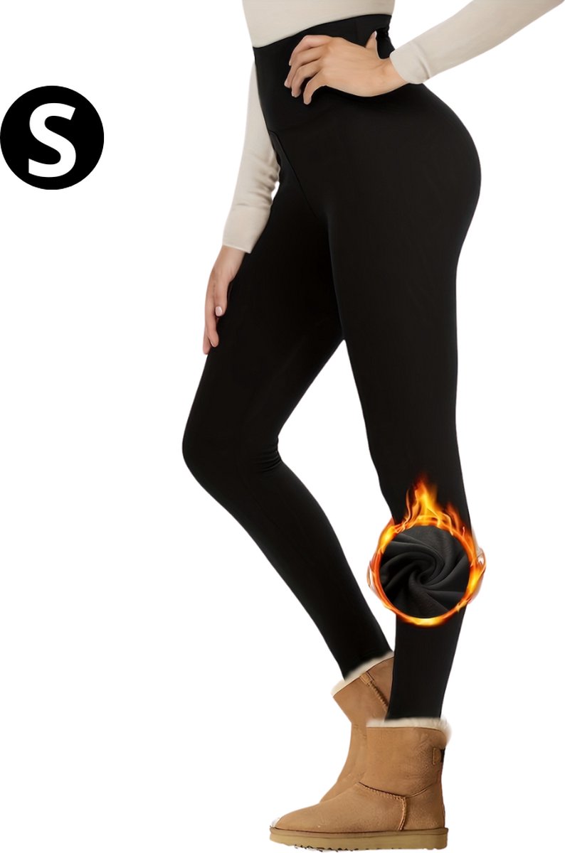 Goedkoopste Nivard Gevoerde Panty - Legging - Hoge Taille - Winter Panty - Fleece panty - Thermo Panty - Warme Panty - Elastisch - Zwart Maat S