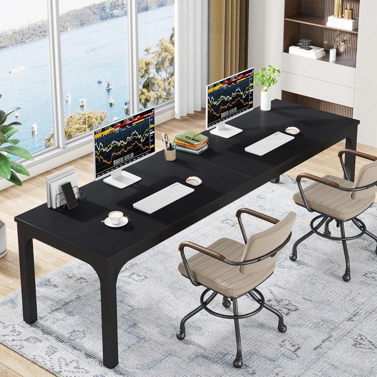 Yaheetech Desk, Computer Table with Shelf, Desk Table, PC Table for