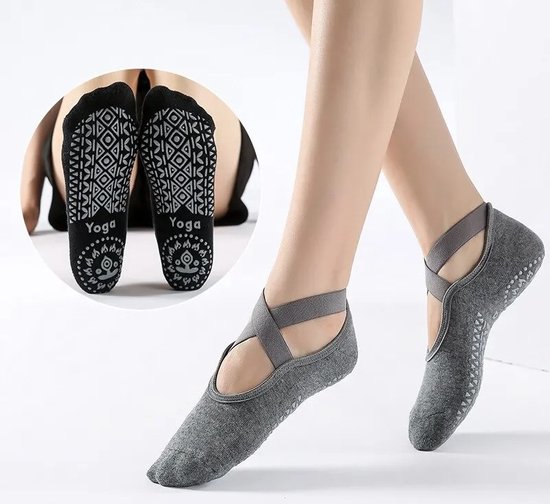 Yoga Sokken Gesloten Teen - Met Anti Slip Onderkant - Antislip Sokken - Pilates Sokken - Maat 36-40 I Blauw van ToeSox — afbeelding 3