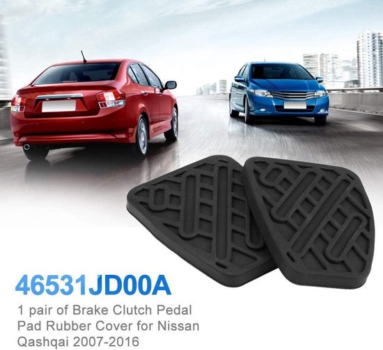 Auto Zwarte Rubberen Rem Koppeling Voet Pedaal Pad Covers 46531JD00A Voor Nissan Qashqai J10 Dualis 2007 2008 2009 2010 2011 2012 2013 kopen vanaf een prijs van 0.85