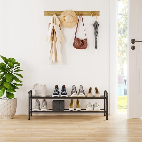 Metalen schoenenrek met wielen voor gang, entree, slaapkamer, gouden kleur, stijlvolle en handige opbergoplossing Selfless dedication