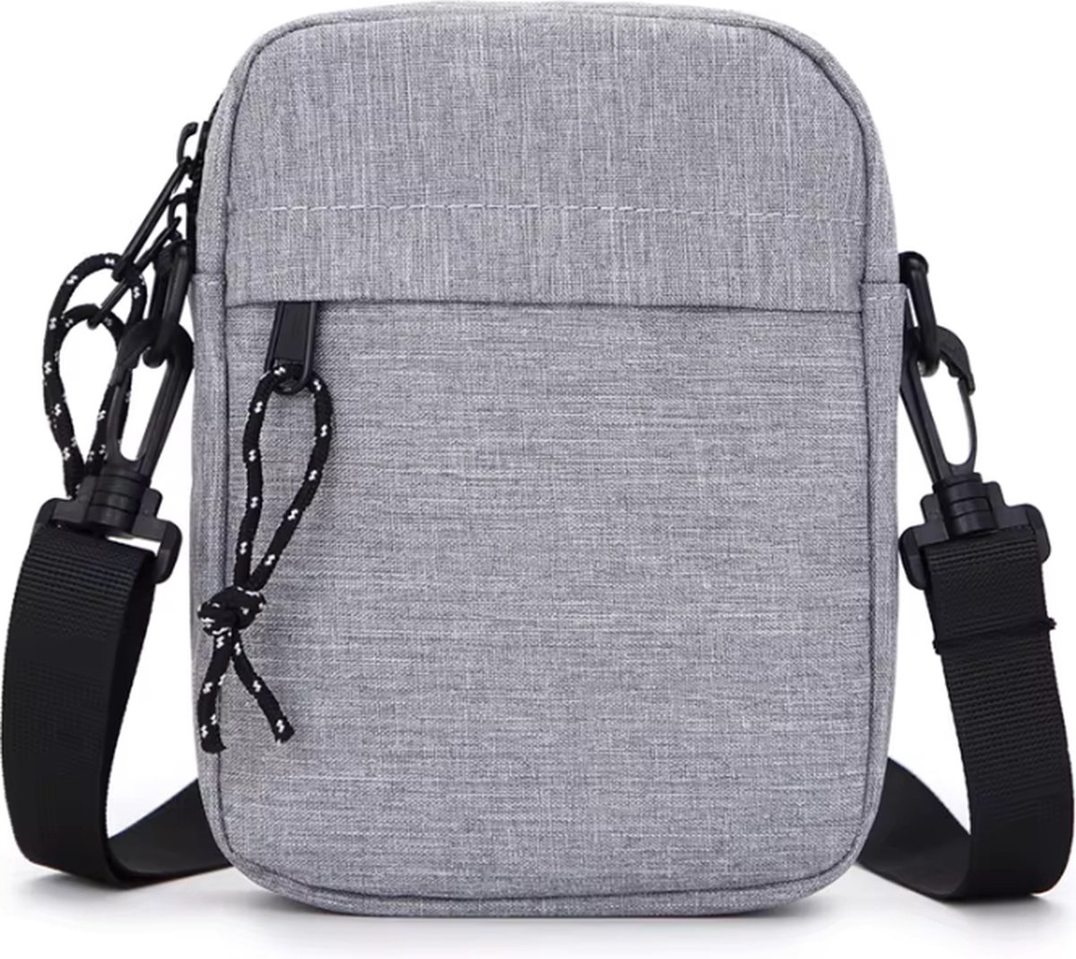Nektasje - Reisportemonnee Crossbody Schoudertas - Waterafstotend Oxford - Unisex - Compacte Reistas voor op Reis en Vakantie - Telefoontasje met Nekkoord - 4 Compartimenten - Voor Dagelijks Gebruik - Grijs