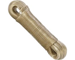 Extra Heavy Duty Staal Core Wassen Touw Lijn - 30 meter - Wasserij Kleding Lijnen - Dikke & Sterke doek waslijn - Tuin Outdoor Waslijndraad met stalen kern