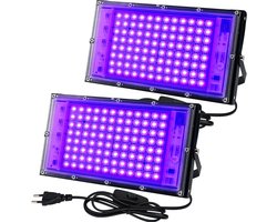 100W 2 Stuks LED Black Light IP66 Waterdicht 395-400nm Blacklight UV Spot - Party Licht voor Kerstfeest - Neonkleuren Glow Party - BarFeestdecoratie