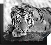 KitchenYeah® Protection plaque induction 60x52 cm - Tigre - Animal - Noir - Blanc - Protege plaque de cuisson - Couvre plaque induction - Protecteur d'induction - Cuisine