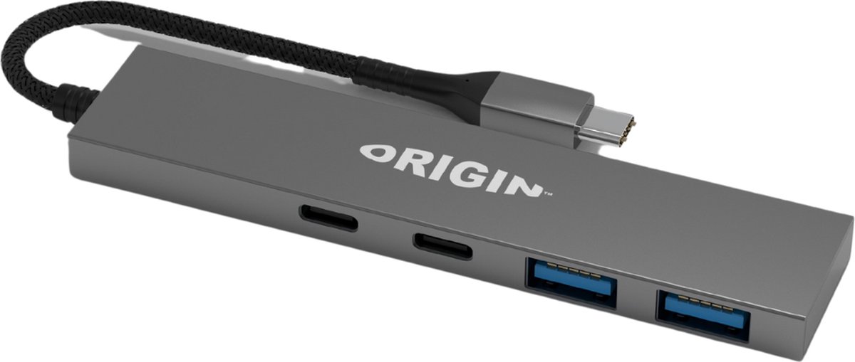Origin Storage OS-HUB-USB3/C laptop dock & poortreplicator Bedraad USB 3.2 Gen 1 (3.1 Gen 1) Type-A + Type-C Grijs