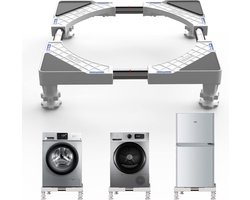 Wasmachine basis Verstelbare wasmachine basis voor wasmachine, droger en koelkast, wasmachine basis Draaglast Max 200 kg, Verstelbare breedte 45-65 cm, Hoogte 10-12 cm