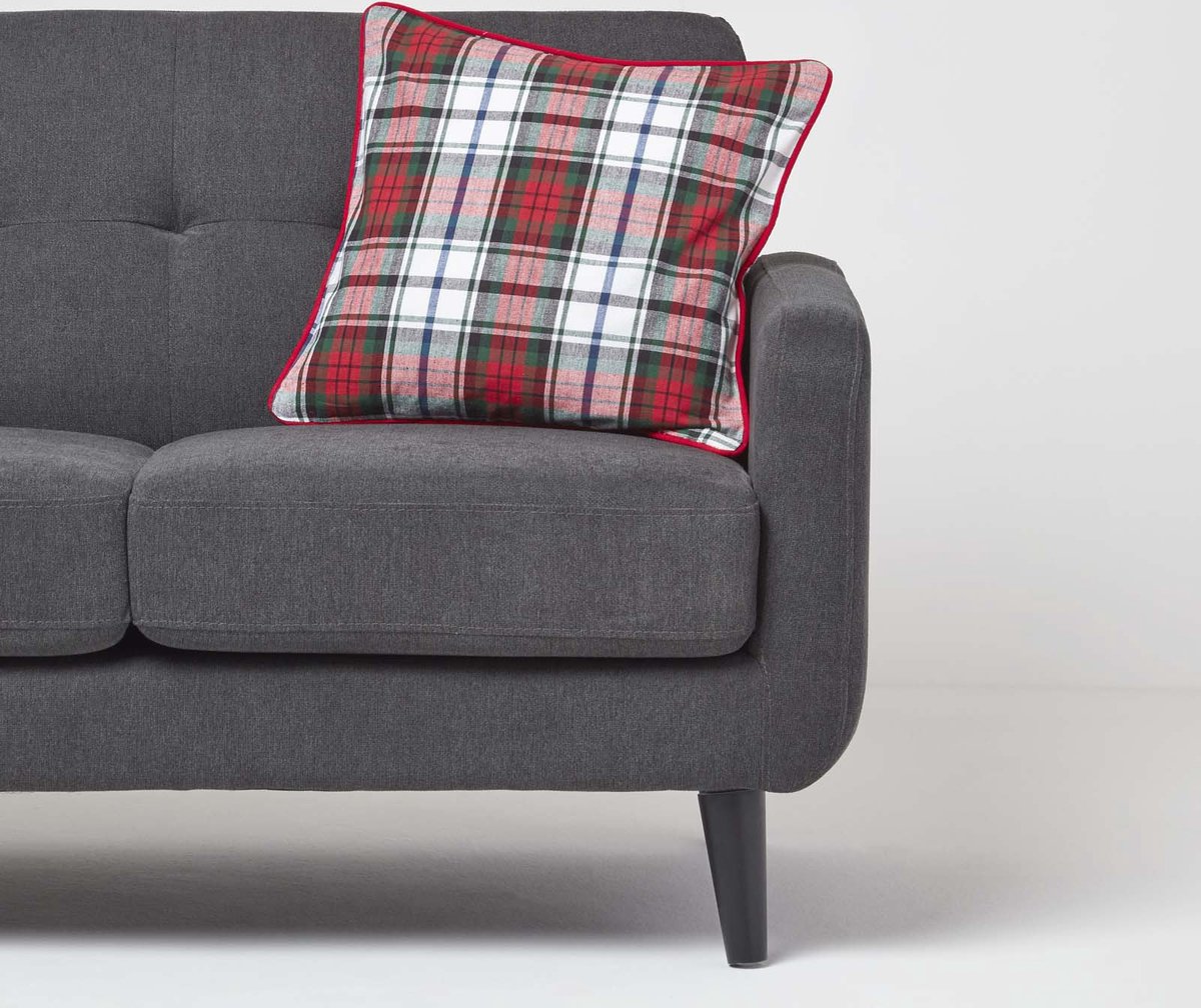 Homescapes MacDuff rode tartan kussenhoes 45 x 45 cm Rood, Groen, Wit