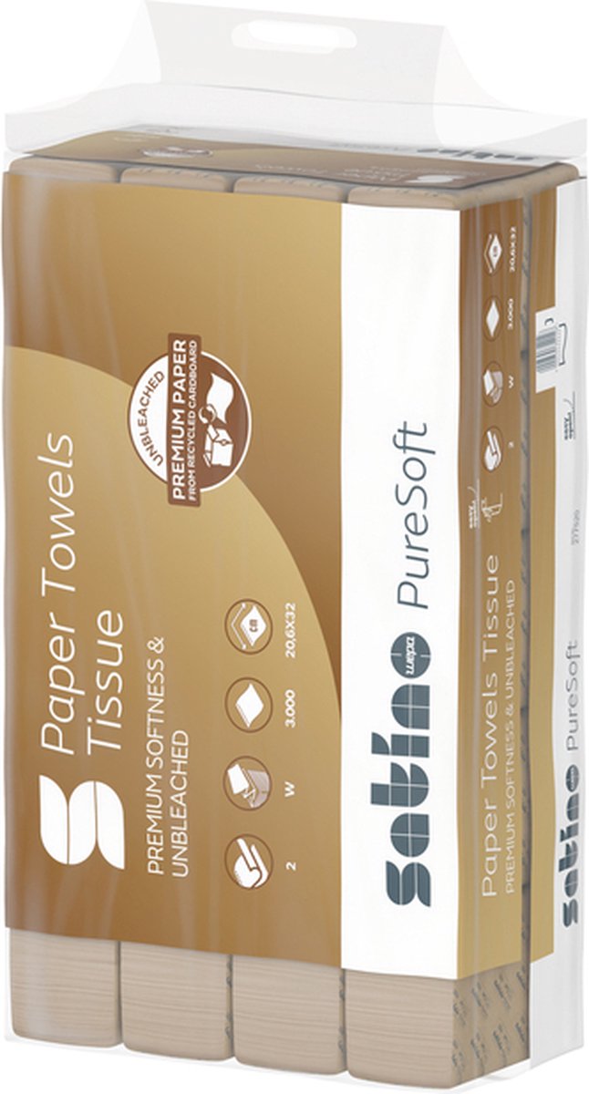Goedkoopste Satino by WEPA - Handdoek satino puresoft pt2 wvw 2l naturel