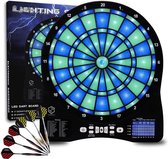 Dart Verlichting - Zinaps Elektronische Dartboard met LED-verlichte nummers Professionele 6 darts Zachte elektronische dartboard- (WK 02127)