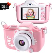 Kindercamera -Zinaps Kindercamera, digitale fotocamera, selfie en videocamera met 12 Megapixel / Dual Lens / 2 Inch scherm / 1080P HD / 256M TF-kaart, verjaardagscadeau voor kinder
