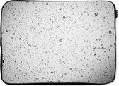 Laptophoes 14 inch - Abstracte waterdruppels op een lichtgrijze achtergrond - Laptop sleeve - Binnenmaat 34x23,5 cm - Zwarte achterkant