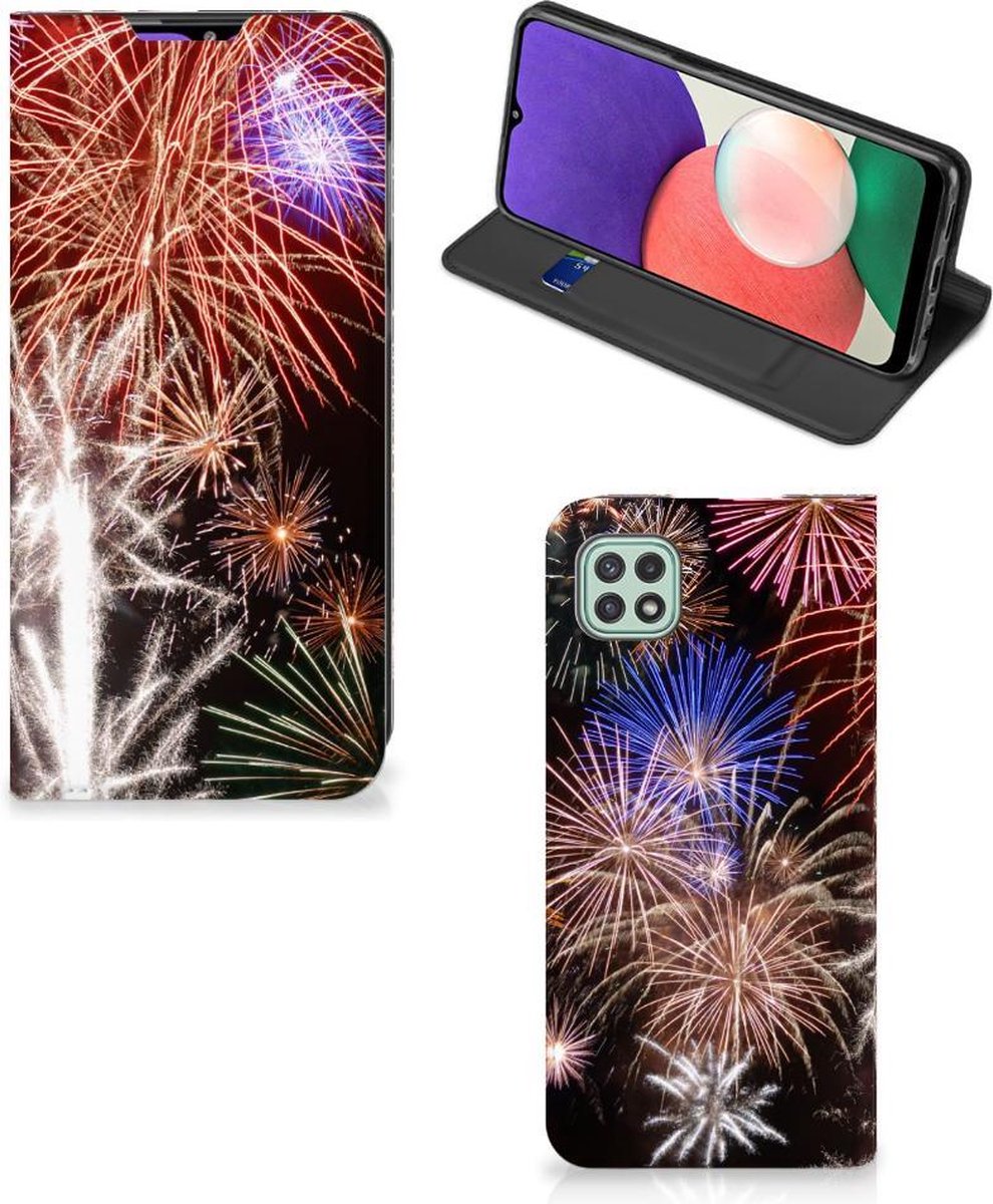 Samsung Galaxy A22 5G Hippe Standcase Vuurwerk
