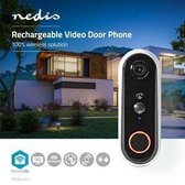 Nedis SmartLife Videodeurbel | Wi-Fi | Batterij Gevoed | Android™ / IOS | HD 720p | Cloud / microSD (niet inbegrepen) | IP54 | Met bewegingssensor | Nachtzicht | Wit