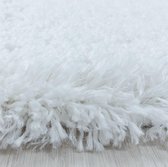 Extra hoogpolig shaggy vloerkleed Fluffy - rond - wit - 80x80 cm