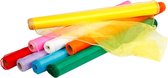 Organza stof, diverse kleuren, B: 50 cm, 8x10 m/ 1 doos