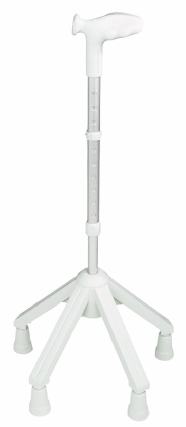 Rebotec Vierpoot Wandelstok Links Grijs