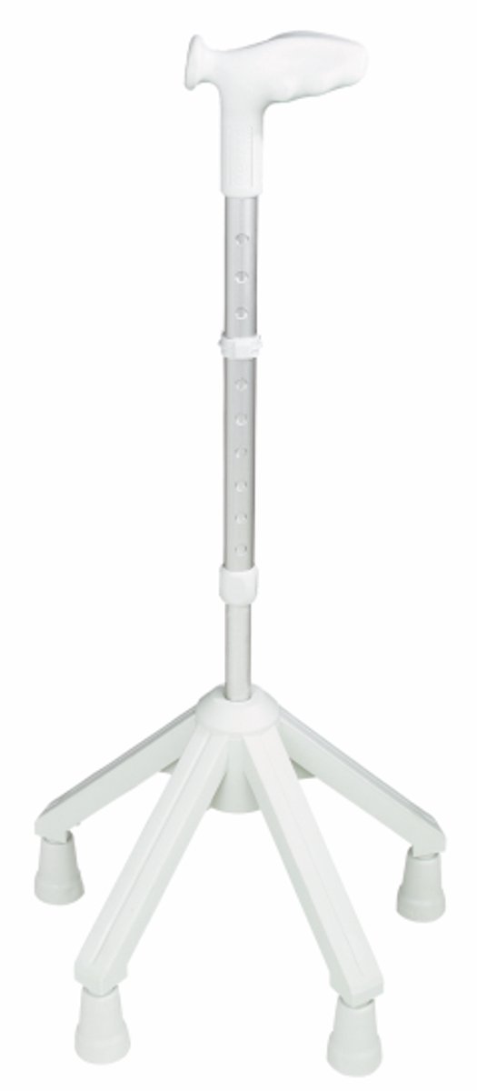 Rebotec Vierpoot Wandelstok Links Grijs