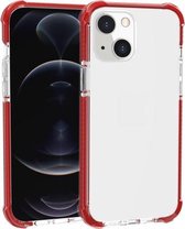 Vierhoekige schokbestendige TPU + acryl beschermhoes voor iPhone 13 mini (rood)