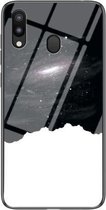 Voor Samsung Galaxy M20 Sterrenhemel Geschilderd Gehard Glas TPU Schokbestendig Beschermhoes (Kosmische Sterrenhemel)