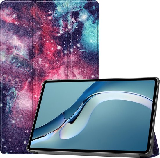 Tablet hoes geschikt voor Huawei MatePad Pro 12.6 (2021) - Tri-Fold Book Case - Galaxy