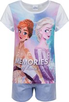 Disney Meisjes shortama - Frozen - Blauw  - 116  - Wit