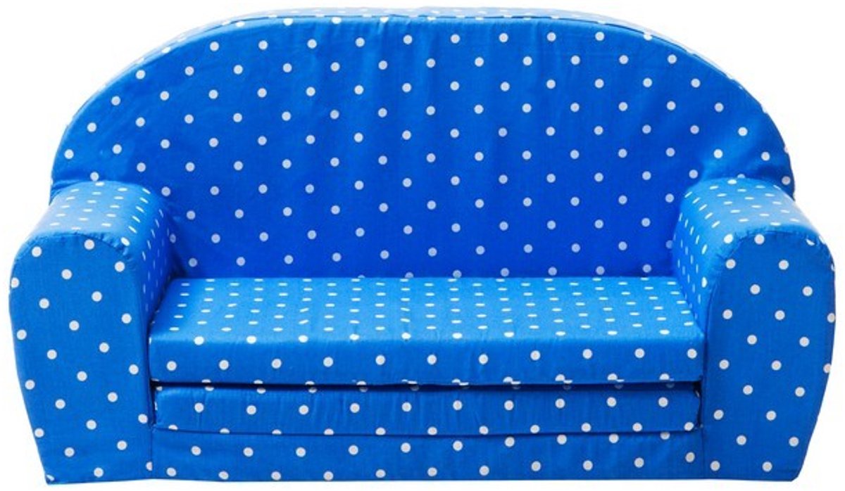 Uitklapbare Mini sofa (blauw met witte stippen) - Gepetto (05.07.04.02)