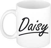 Daisy naam cadeau mok / beker sierlijke letters - Cadeau collega/ moederdag/ verjaardag of persoonlijke voornaam mok werknemers