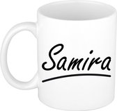 Samira naam cadeau mok / beker sierlijke letters - Cadeau collega/ moederdag/ verjaardag of persoonlijke voornaam mok werknemers