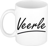 Veerle naam cadeau mok / beker sierlijke letters - Cadeau collega/ moederdag/ verjaardag of persoonlijke voornaam mok werknemers