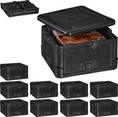 Relaxdays 10x thermobox horeca - transportbox voor eten - pizza - 17 liter - inklapbaar