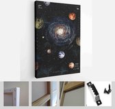 Vector illustration of space, cosmonaut and galaxy for poster, banner or background - Modern Art Canvas - Vertical - 1464911366 - 40-30 Vertical