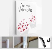 Valentines day romantic background with heart vector graphic and greeting card set with lettering love messages - Modern Art Canvas - Vertical - 1866695344 - 80*60 Vertical