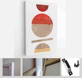 A trendy set of Abstract Orange and Red Hand Painted Illustrations for Wall Decoration, Social Media Banner, Brochure Cover Design Background - Modern Art Canvas - Vertical - 19113