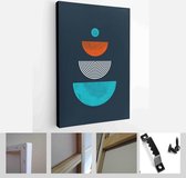 A trendy set of Abstract Black Hand Painted Illustrations for Postcard, Social Media Banner, Brochure Cover Design or Wall Decoration Background - Modern Art Canvas - Vertical - 19